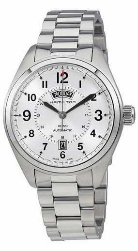 Hamilton Khaki Field Day Date Automatic Stainless Steel Silver Dial Mens Watch H70505153