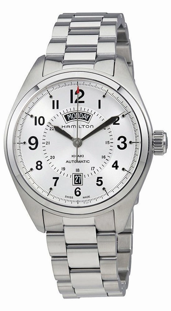 Hamilton Khaki Field Day Date Automatic Stainless Steel Silver Dial Mens Watch H70505153
