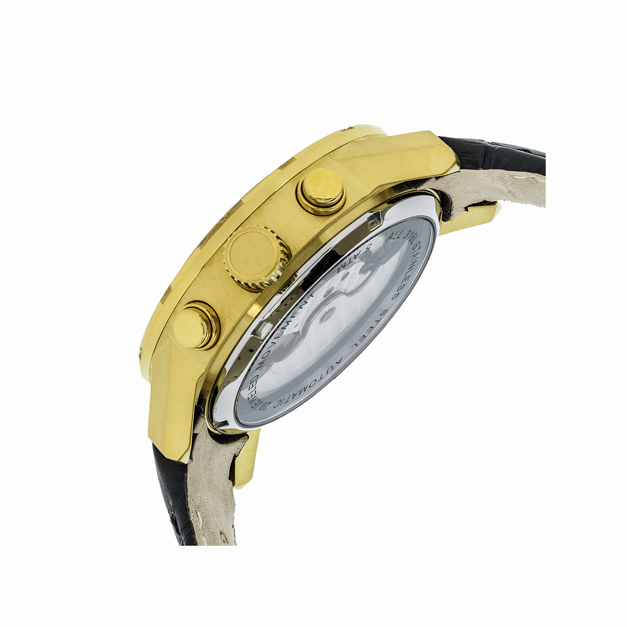 Hannibal Semi-Skeleton Leather-Band Watch