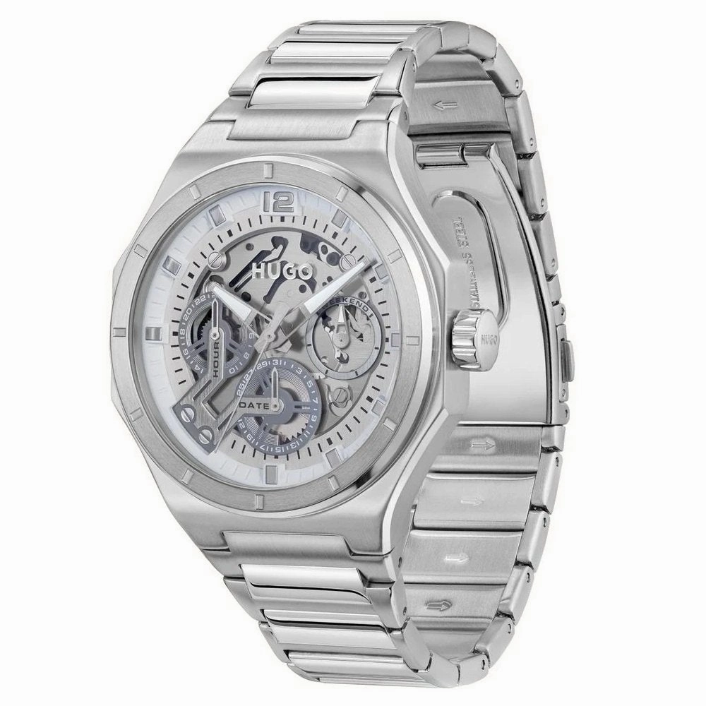 Hugo #Grail Skeleton Dial Mens Stainless Steel Watch 1530377