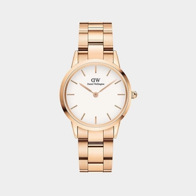 Iconic Women White Analog Stainless Steel Watch DW00100211K