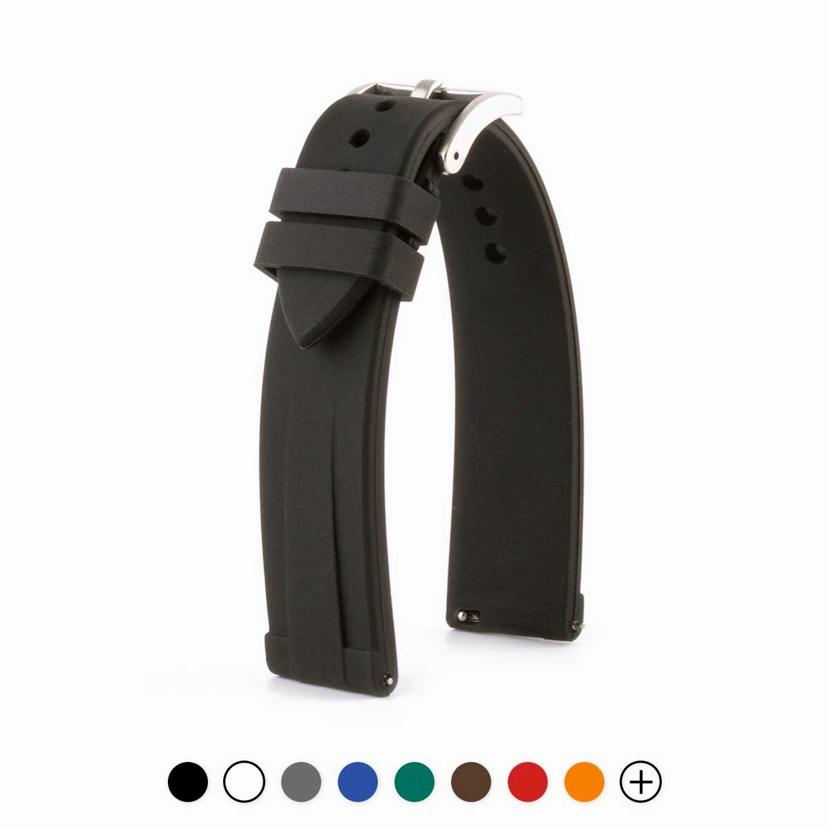 Interchangeable rubber watch band (black, grey, blue, green, kaki, brown...)