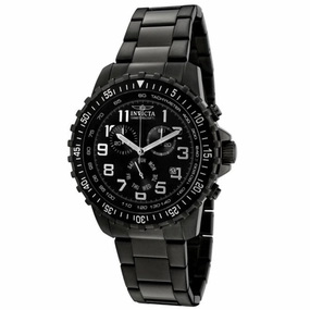 Invicta 1328 Men's Specialty Black Dial Gunmetal IP Steel Bracelet Chronograph Watch