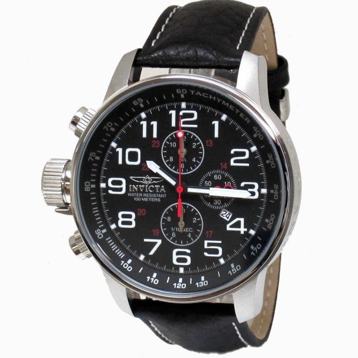 Invicta 2770 Men's Black Stainless Steel Lefty Chronograph