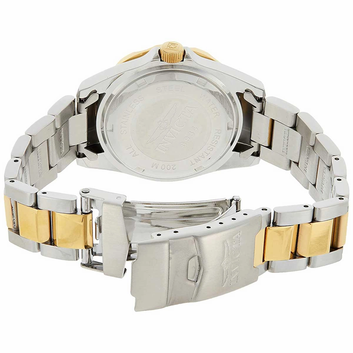 Invicta 8934 Men's Two Tone Yellow Steel Bracelet Quartz Pro Diver