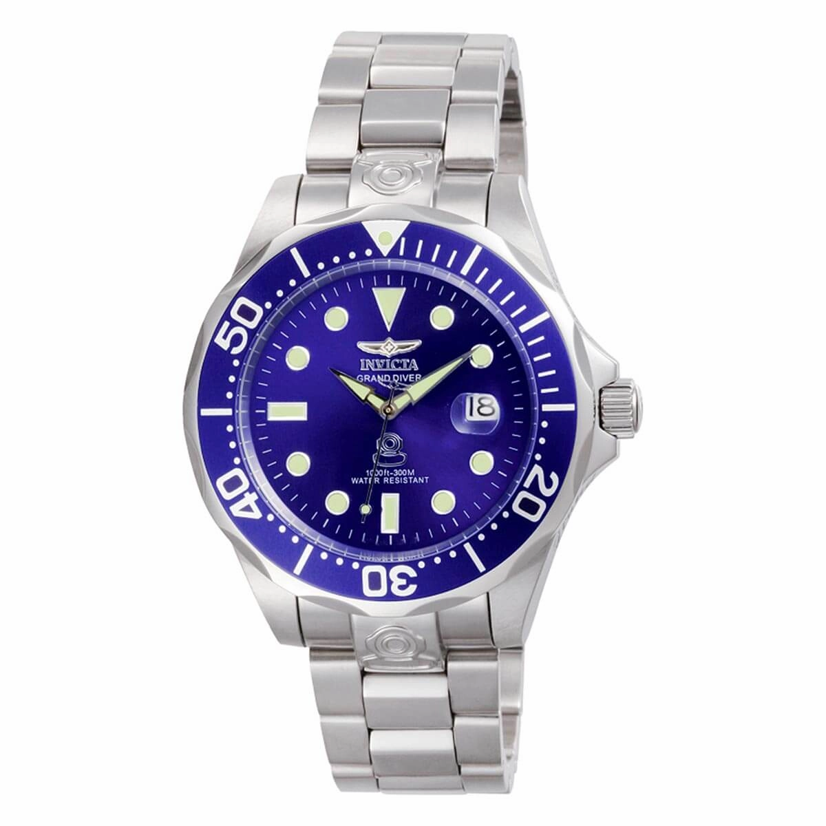 Invicta Men's Automatic Watch - Grand Diver Stainless Steel Bracelet Blue Dial | 3045