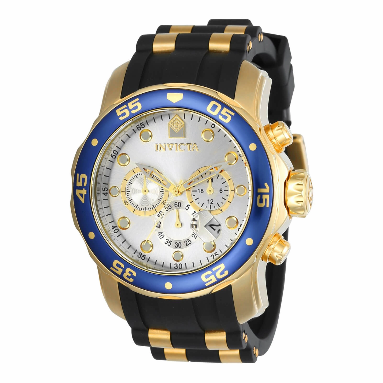 Invicta Men's Chronograph Watch - Pro Diver Silver Dial Steel & Rubber Strap | 17880