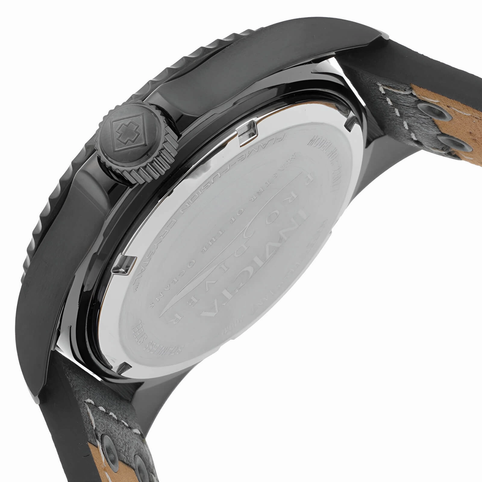 Invicta Men's Grey Leather Strap Watch - Pro Diver Quartz Grey Dial Dive | 22077