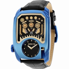 Invicta Men's Quartz Watch - Cuadro Pinball Game Black and Gold Dial Strap | 35453