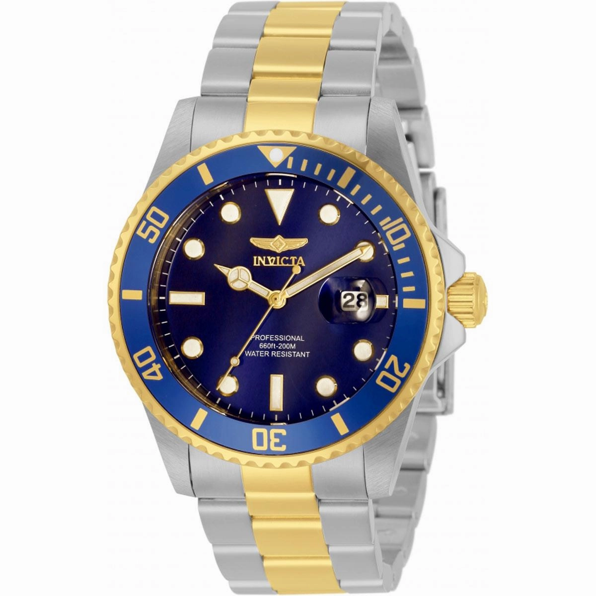 Invicta Men's Quartz Watch - Pro Diver Blue Dial Two Tone Steel Bracelet Dive | 33268