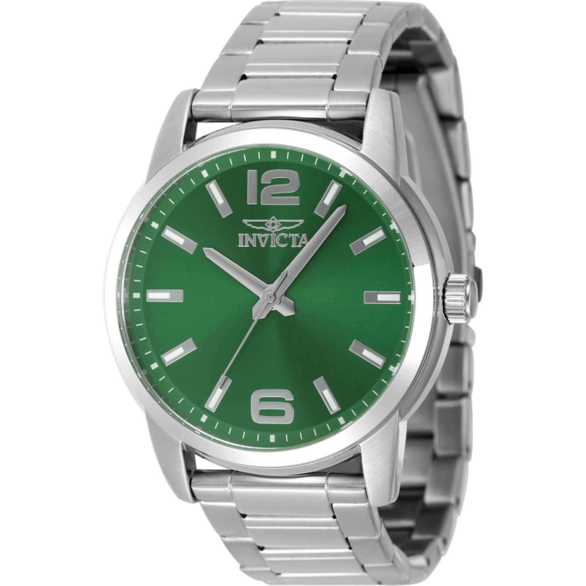 Invicta Men's Watch - Celestial Green Dial Silver Stainless Steel Bracelet | 48494
