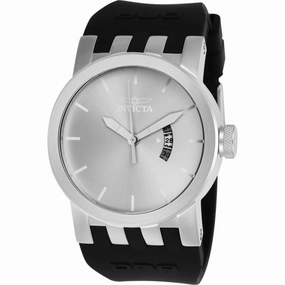 Invicta Men's Watch - DNA Quartz Silver Dial Black Silicone Rubber Strap | 25055