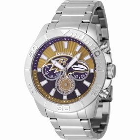 Invicta Men's Watch - NFL Baltimore Ravens Dark Yellow and Blue Dial Steel | 47940