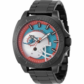 Invicta Men's Watch - NFL Miami Dolphins Black Stainless Steel Bracelet Quartz | 47871