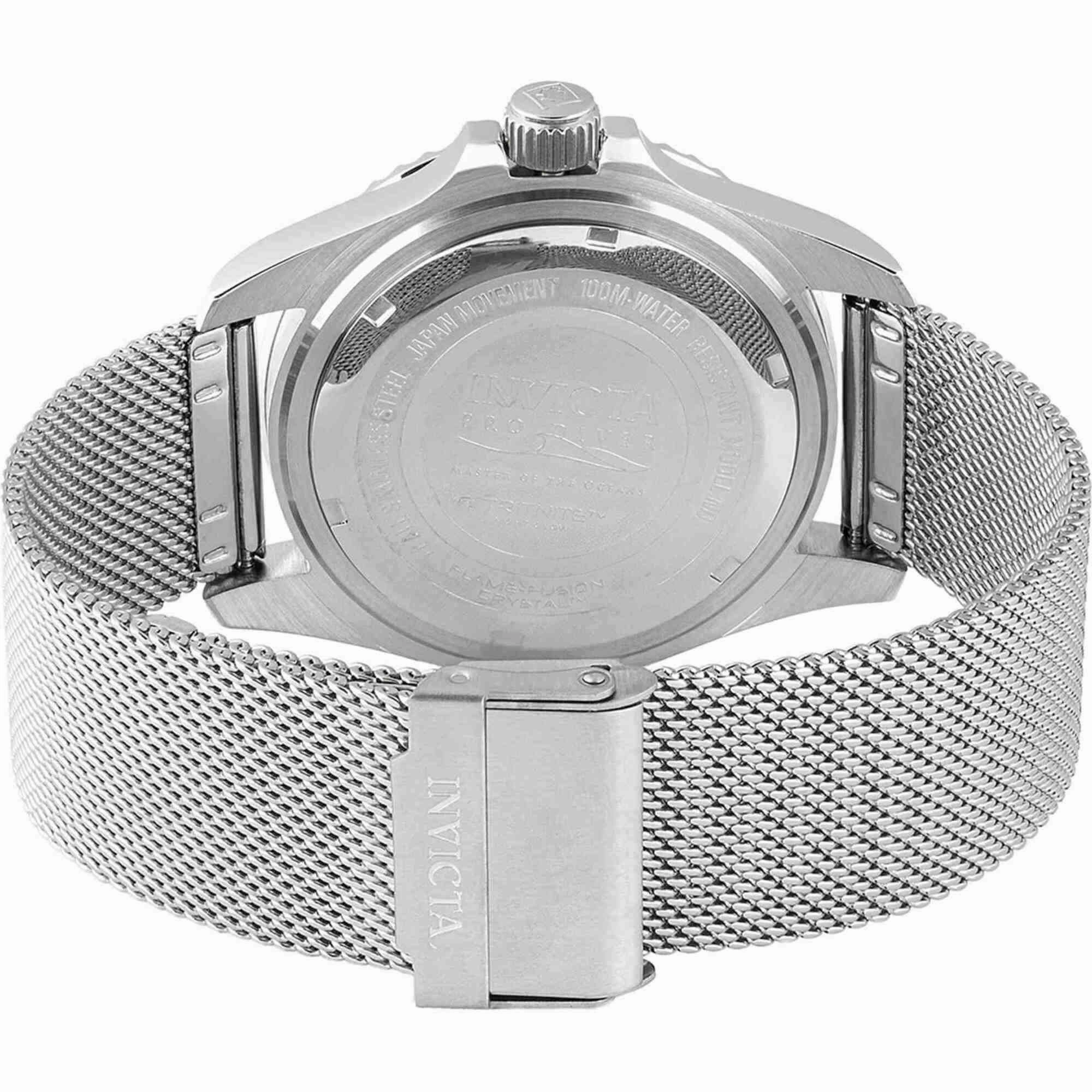 Invicta Men's Watch - Pro Diver Green Dial Stainless Steel Mesh Bracelet | 47174