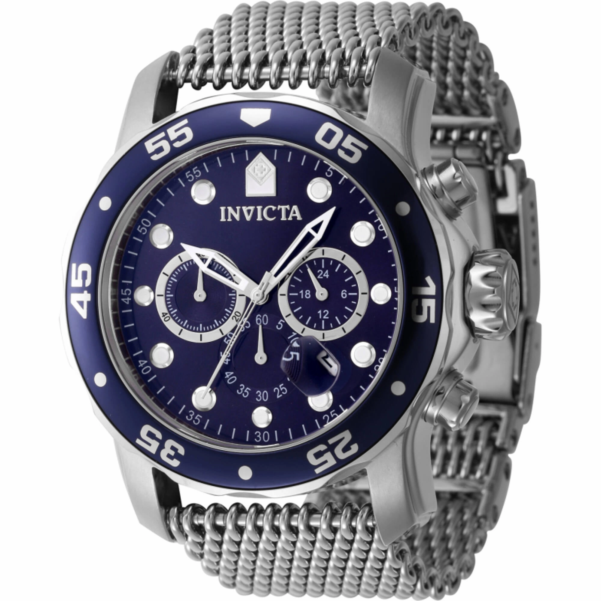 Invicta Men's Watch - Pro Diver Quartz Blue Dial Silver Steel Bracelet Date | 47237