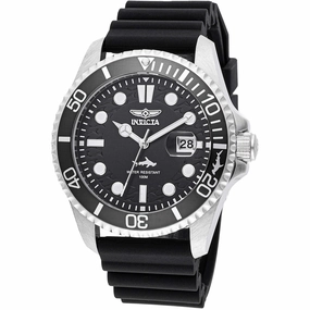 Invicta Men's Watch - Pro Diver Rotating Bezel Black Dial Silicone Strap | 47161