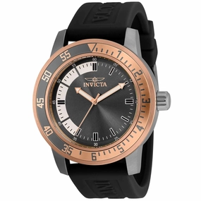 Invicta Men's Watch - Specialty Gunmetal and White Dial Black Silicone Strap | 35687