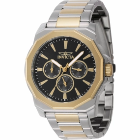 Invicta Men's Watch - Speedway Quartz Black Dial Two Tone Steel Bracelet | 46845