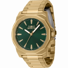 Invicta Men's Watch - Speedway Quartz Green Dial Yellow Gold Bracelet | 46841