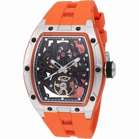 Invicta Men's Watch S1 Rally Automatic Skeleton Dial Orange Strap Chrono 49033