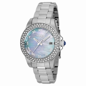 Invicta Women's Quartz Watch - Angel Light Blue MOP Dial Silver Tone Bracelet | 36071