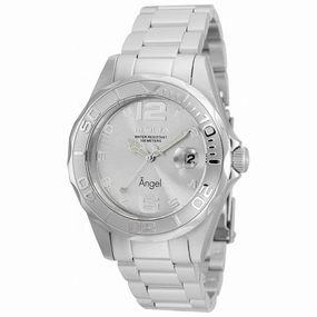 Invicta Women's Quartz Watch - Angel Silver Tone Dial Stainless Steel Bracelet | 36052