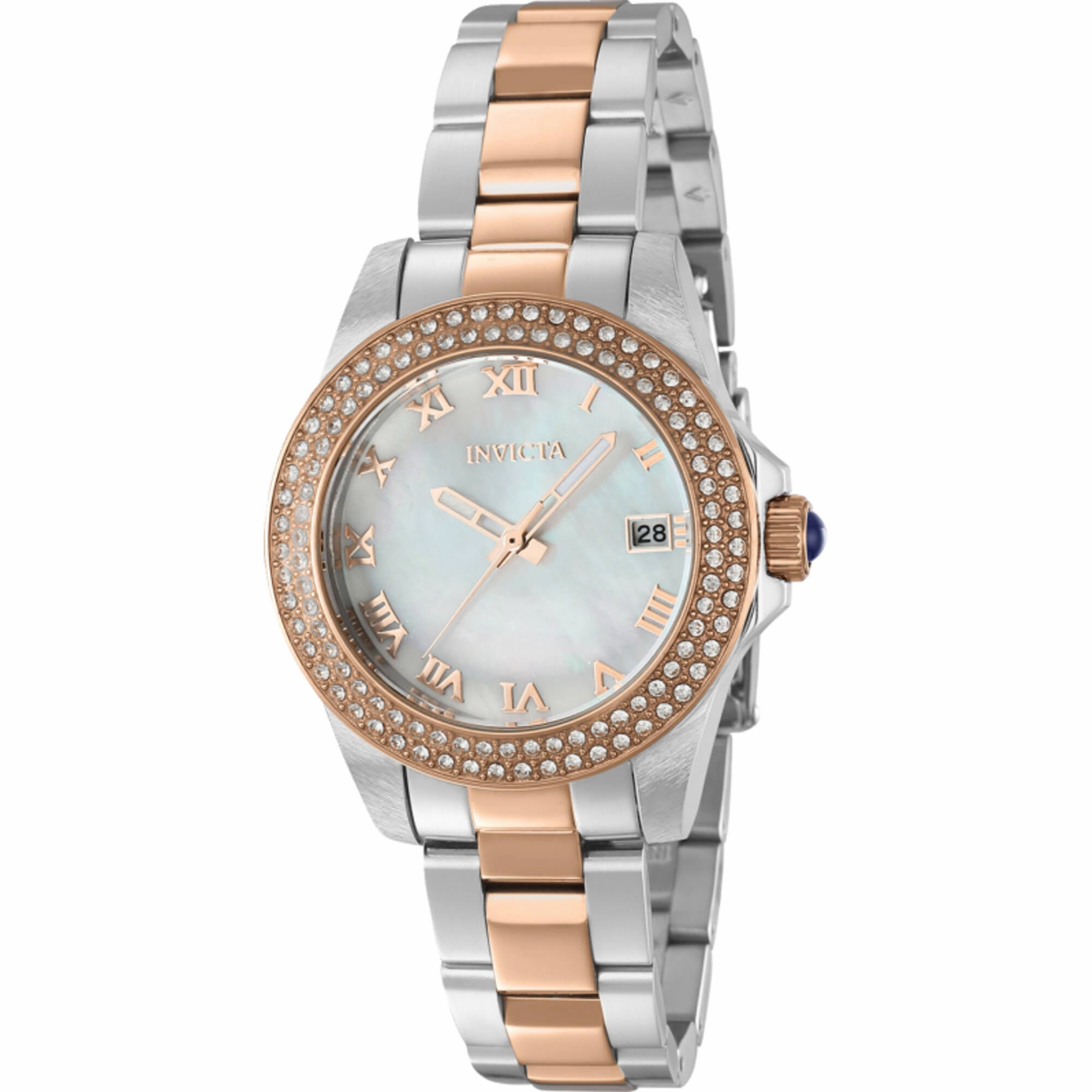 Invicta Women's Watch Angel White Mother of Pearl Dial Bracelet Crystal 36076