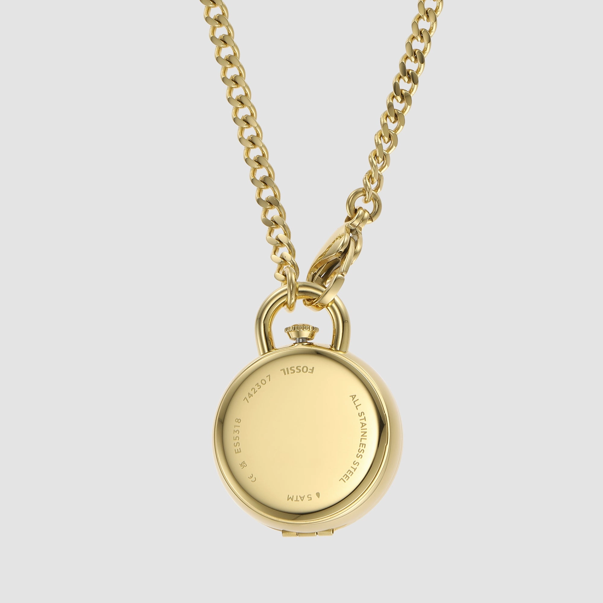 Jacqueline Women Quartz Gold Dial Locket Analog Stainless Steel Watch ES5318