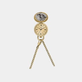 Jacqueline Women Quartz Gold Dial Locket Analog Stainless Steel Watch ES5318