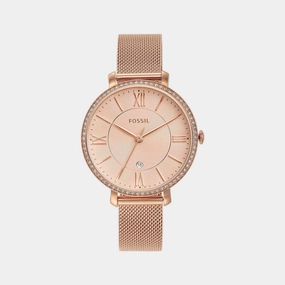 Jacqueline Women Quartz Rose Gold Dial Analog Stainless Steel Watch ES4628