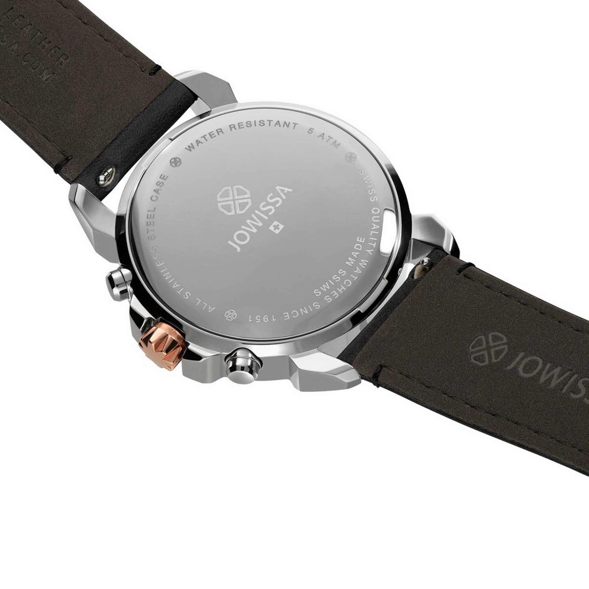 Jowissa Men's Watch - LeWy 9 Date Display Chronograph Black Leather Strap | J7.128.L