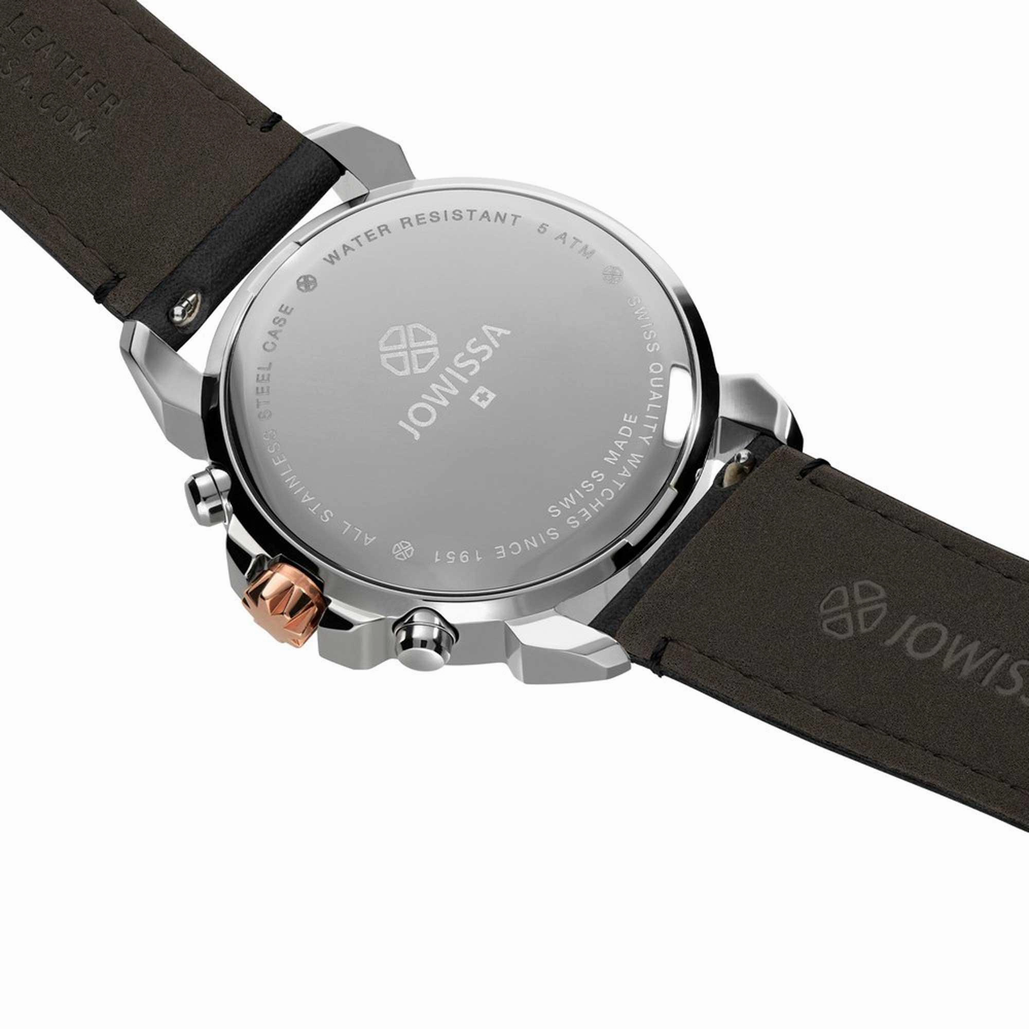 Jowissa Men's Watch - LeWy 9 Date Display Chronograph Black Leather Strap | J7.128.L