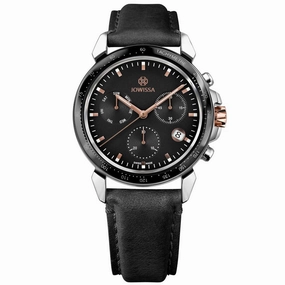 Jowissa Men's Watch - LeWy 9 Date Display Chronograph Black Leather Strap | J7.128.L