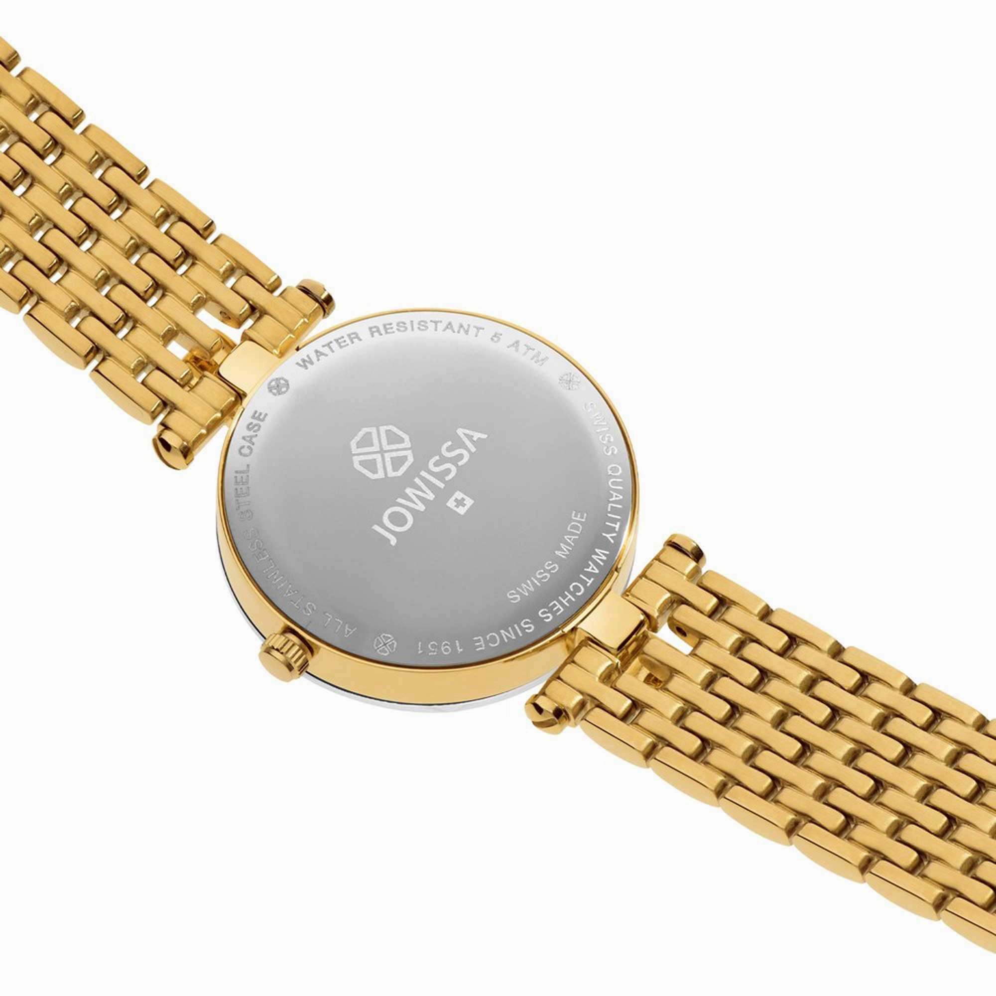 Jowissa Women's Watch - Facet Strass White MOP Dial Yellow Steel Bracelet | J5.633.M