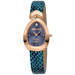Just Cavalli Women's Watch - Diversa Snake Blue Dial Leather Strap | JC1L321L0055