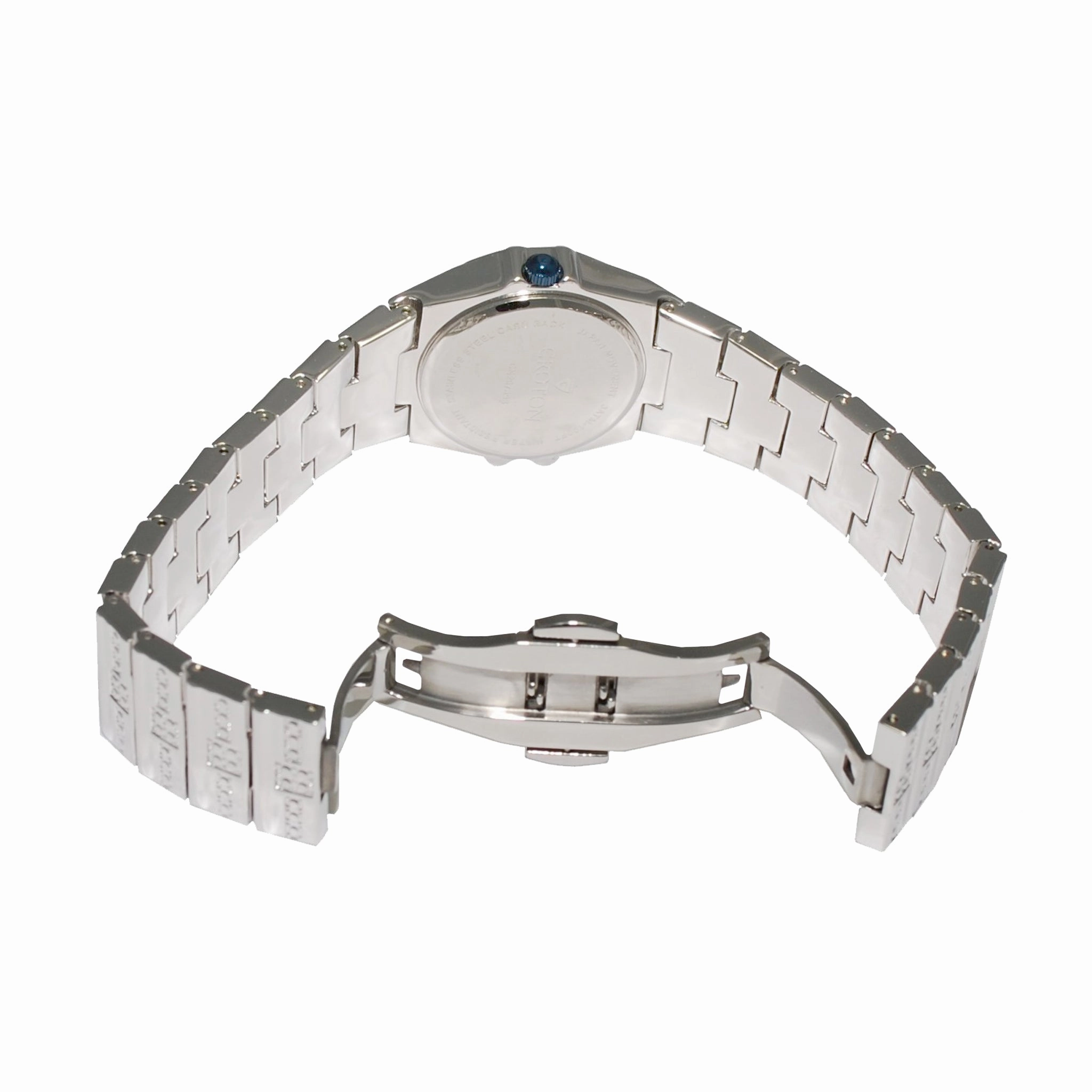 Ladies Quartz Austrian Crystal Watch with Blue Crystal Markers & Blue Metallic Hands