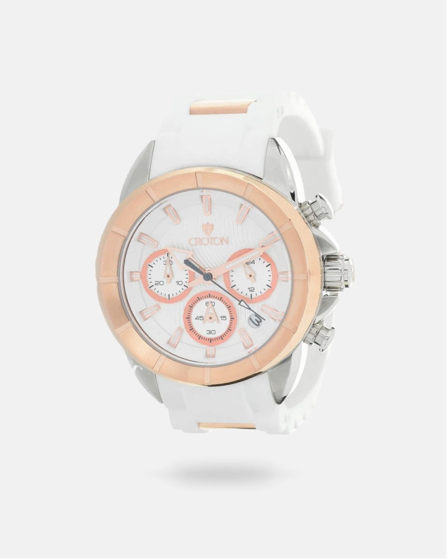 Ladies Rosegold Case Chronomaster with Silicon Strap