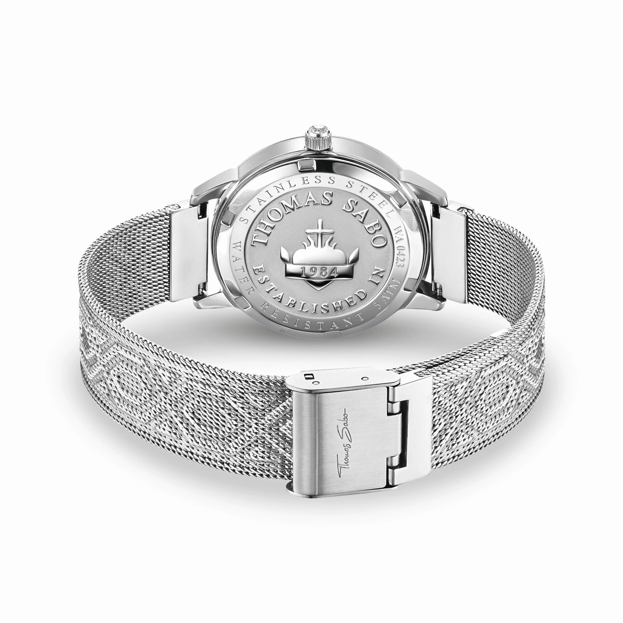 Ladies watch with dragonflies and stones silver (33 mm)