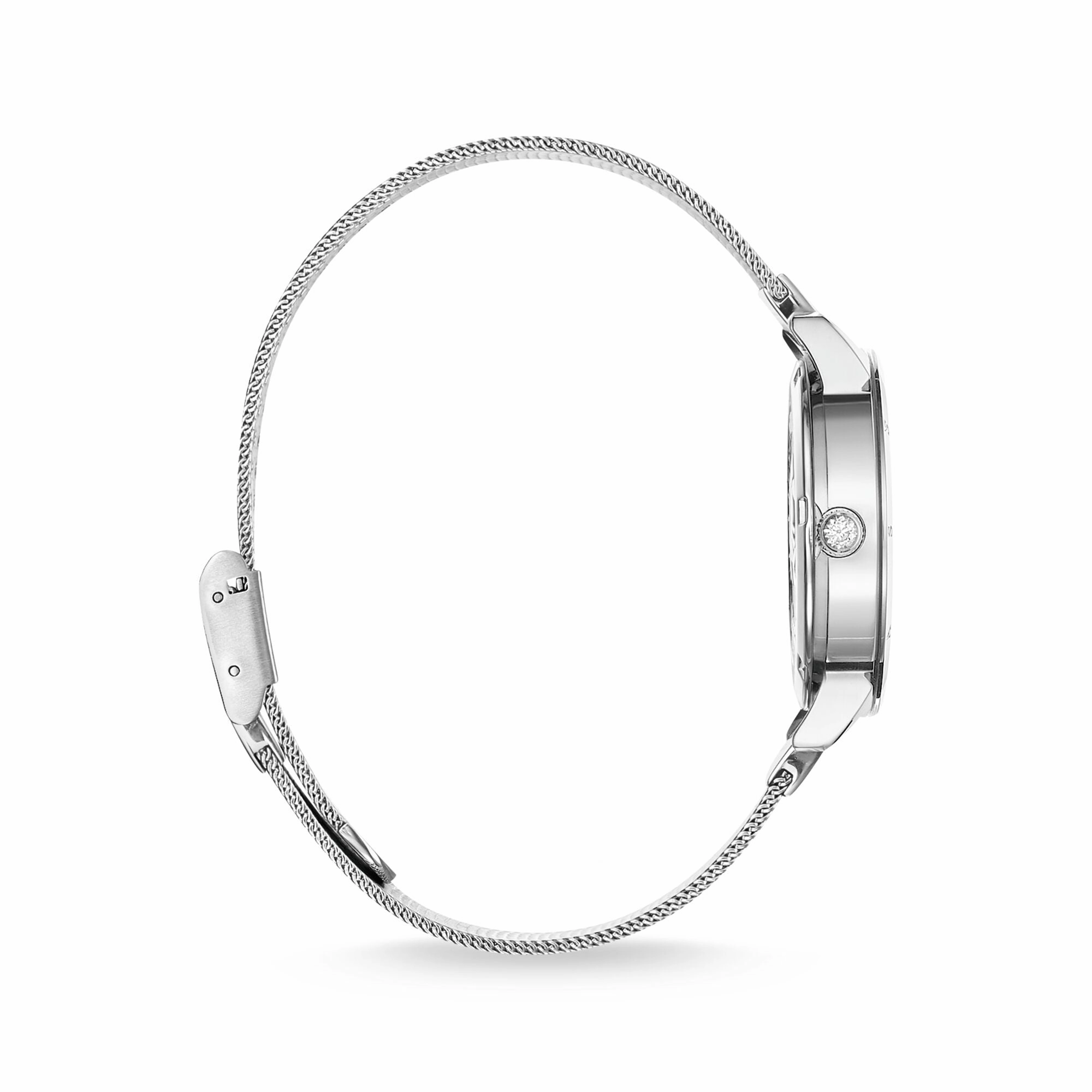 Ladies watch with dragonflies and stones silver (33 mm)