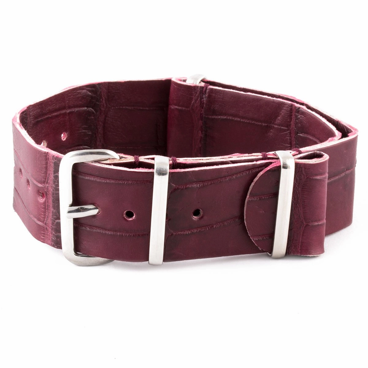 Leather 100% Wild nato strap - Wild alligator (black, brown, blue, grey...)