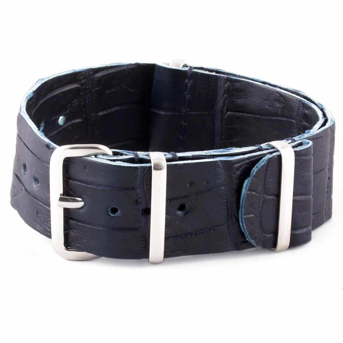 Leather 100% Wild nato strap - Wild alligator (black, brown, blue, grey...)