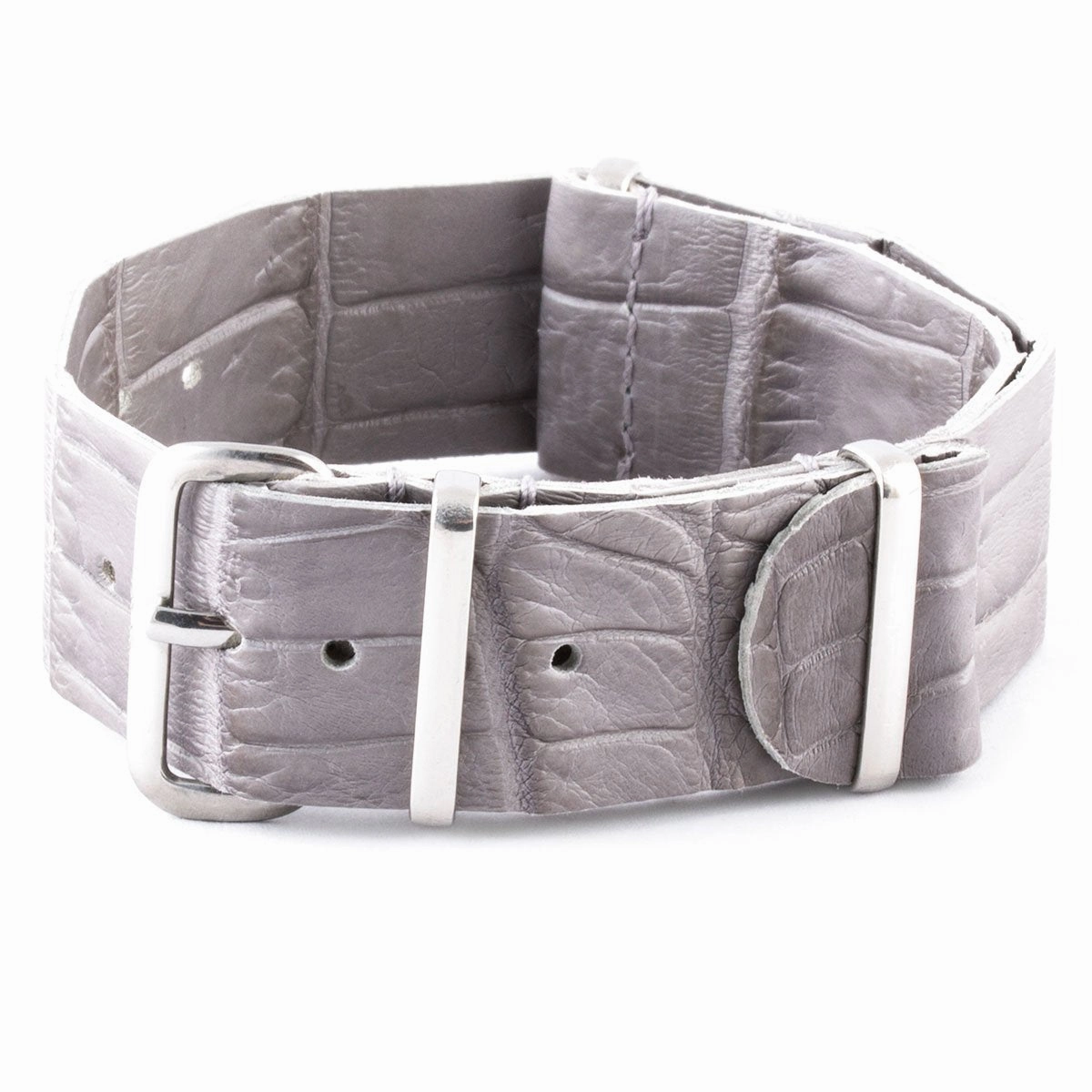 Leather 100% Wild nato strap - Wild alligator (black, brown, blue, grey...)