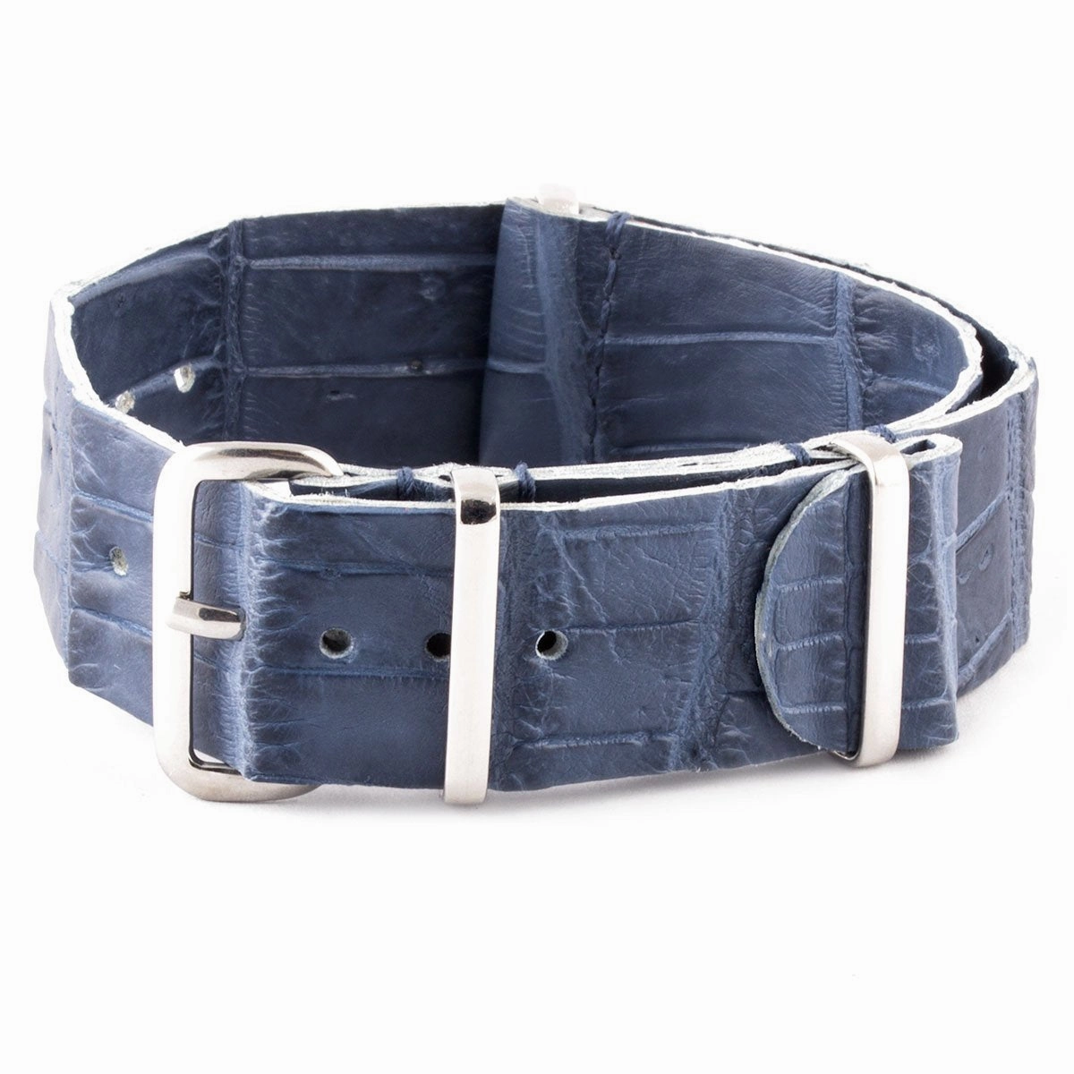 Leather 100% Wild nato strap - Wild alligator (black, brown, blue, grey...)