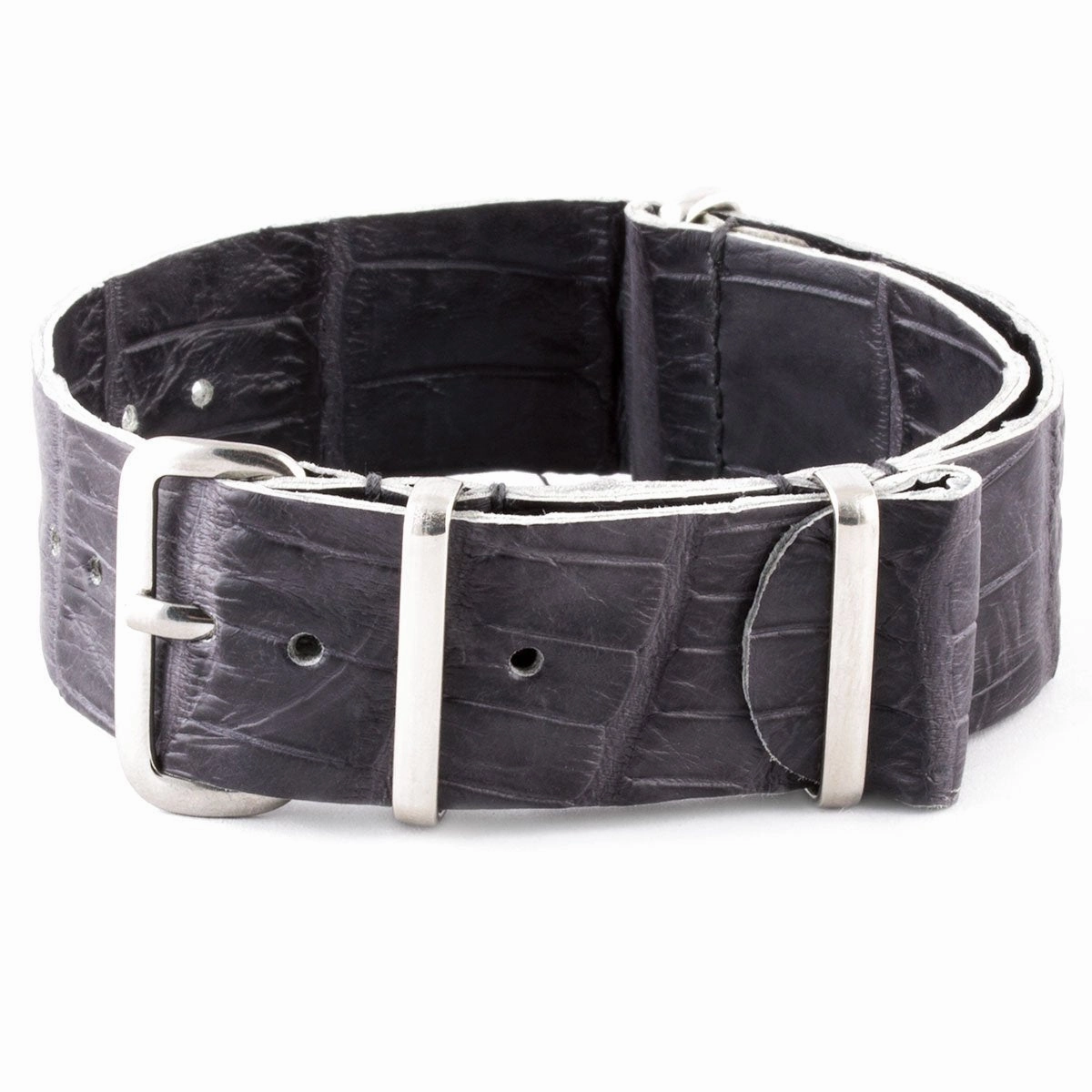 Leather 100% Wild nato strap - Wild alligator (black, brown, blue, grey...)