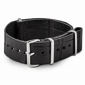 Leather nato strap - Black alligator