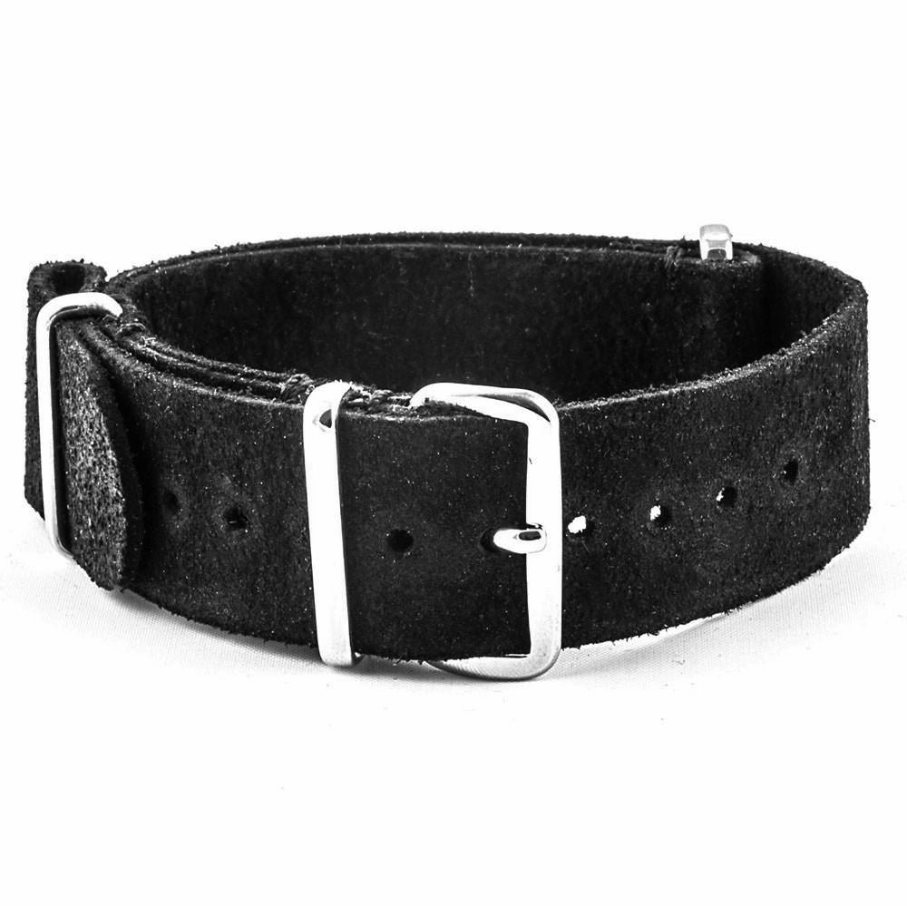 Leather nato strap - Brushed calf (black, brown, grey, kaki)