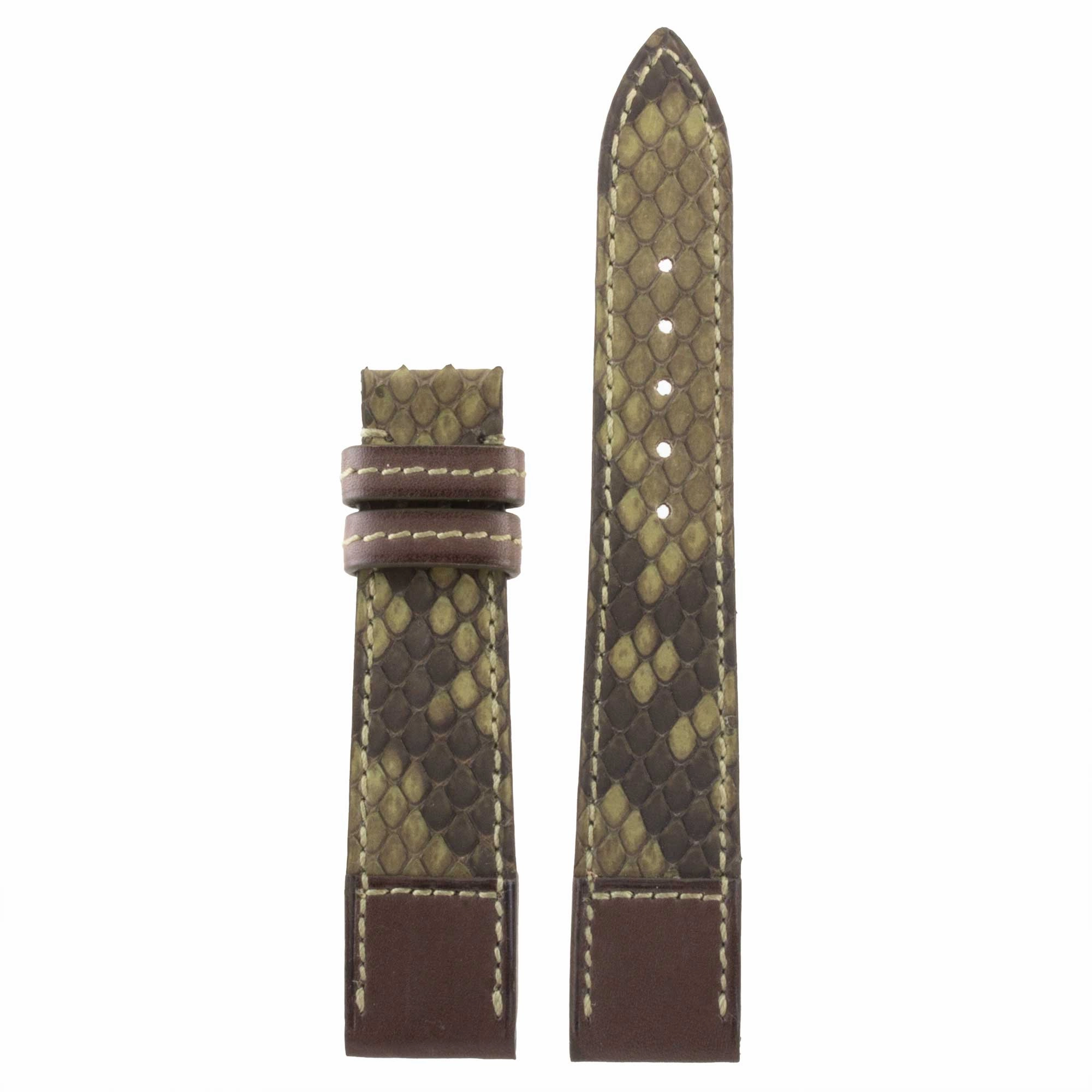 Leather watch band "Tandem" - Python / barenia calf (blue, kaki, brown...)