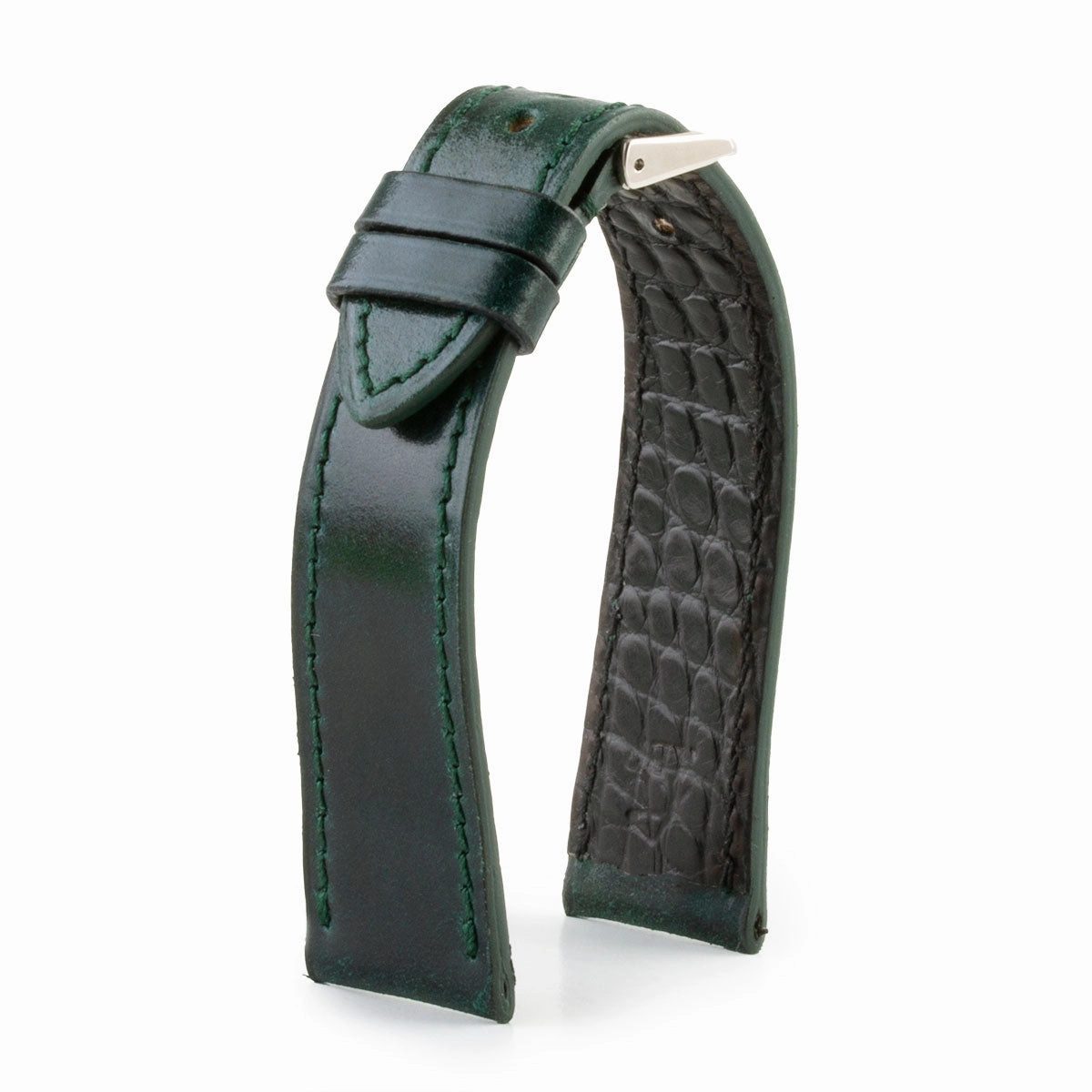 Leather watch strap - Cordovan (black, blue, green, brown, burgundy)
