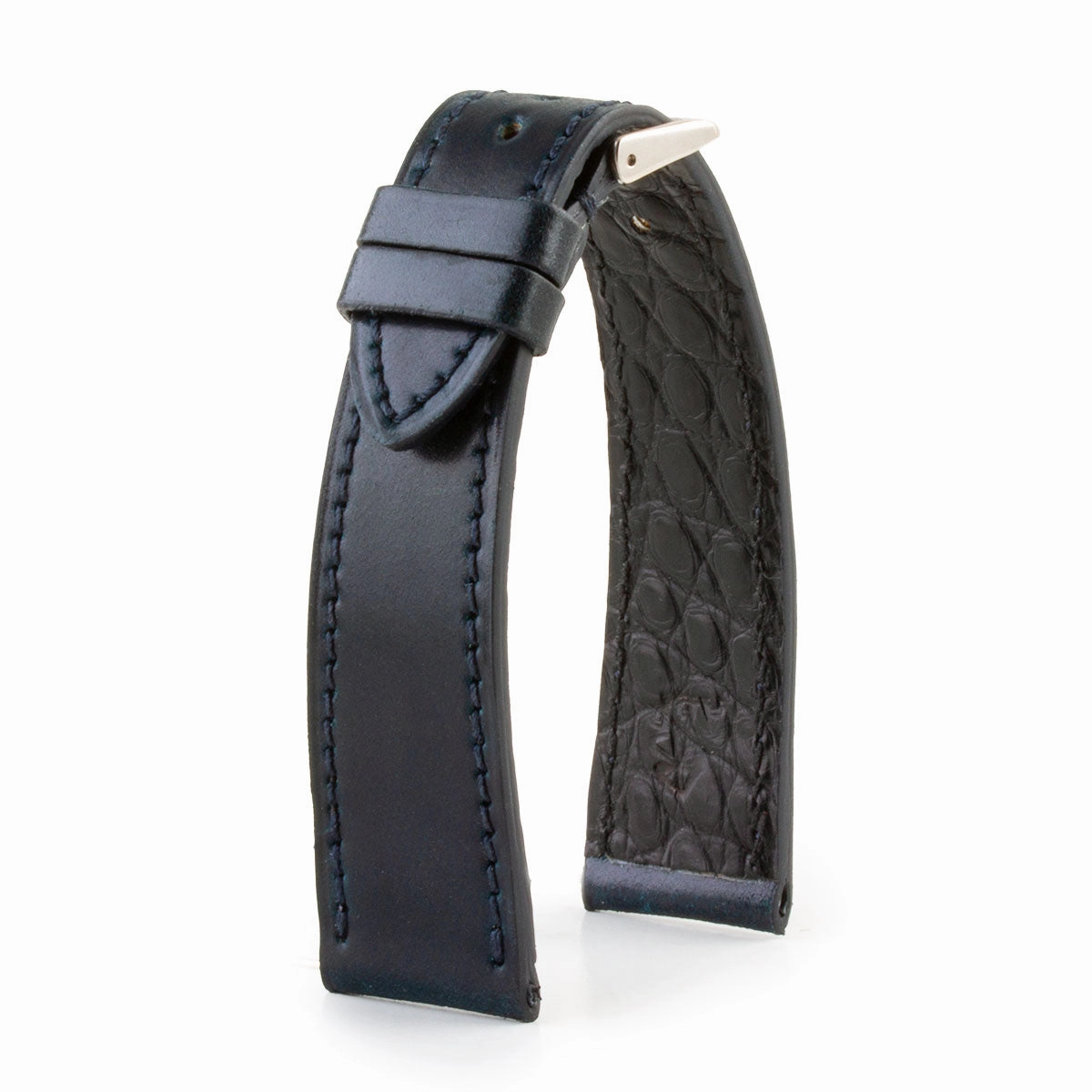 Leather watch strap - Cordovan (black, blue, green, brown, burgundy)